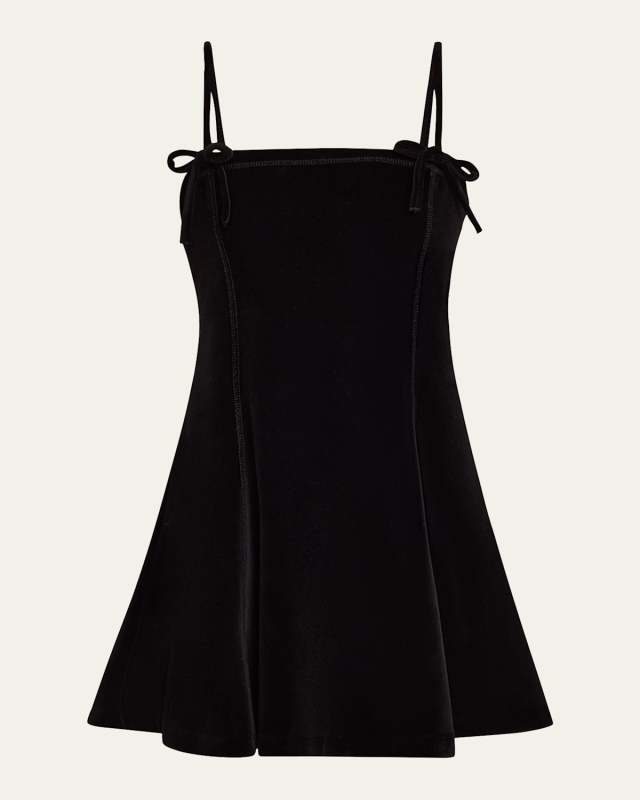 Heavy Velour Strappy Mini Dress